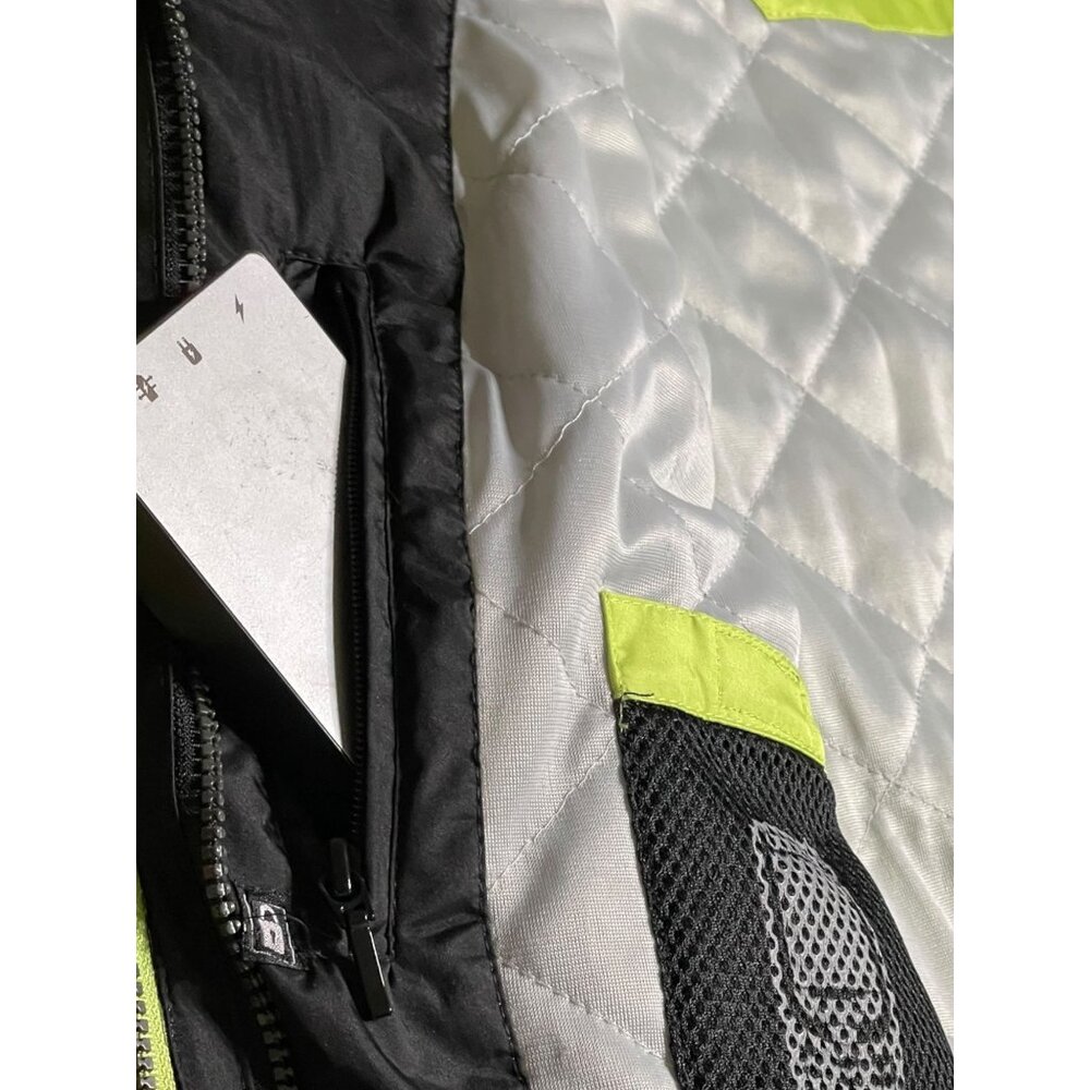 SB Active Bright Green & Black Hooded Winter Jacket Large 100% Polyester Quilte - Picture 8 of 15